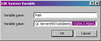Screenshot of Environment variable PATH Setting