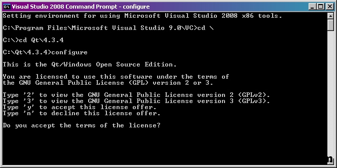Screenshot of QT License